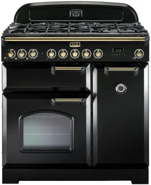 Falcon 90cm Classic Deluxe Black Dual Fuel Freestanding Oven CDL90DFBL-BR by Falcon, a Cooktops for sale on Style Sourcebook