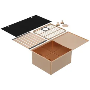 Abey Boutique Lugano Single Bowl Sink & Drainer Left - Artisan Copper STQ450SLCO by Abey, a Kitchen Sinks for sale on Style Sourcebook