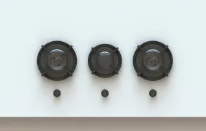 Pitt Cusin 3 Burner Natural Gas Cooktop Black Brass CUSIN3BTNG by Pitt, a Cooktops for sale on Style Sourcebook
