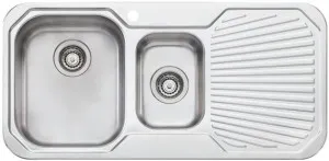 Oliveri Petite 1 and 1/2 Bowl Right Hand Drainer Topmount Sink PE301 by Oliveri, a Kitchen Sinks for sale on Style Sourcebook
