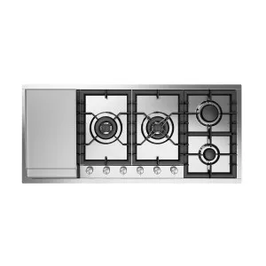 ILVE 120cm Professional Plus Gas Cooktop with Teppanyaki HCPT125FDDSS by Ilve, a Cooktops for sale on Style Sourcebook