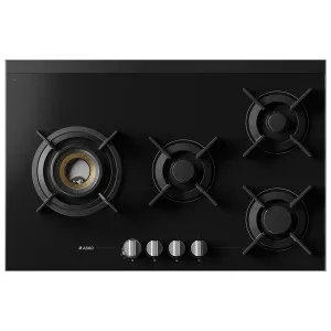 ASKO 80cm Natural Gas 4 Burner Cooktop with Fusion Volcano Burner Black Ceramic Glass HG8843BGD1 by Asko, a Cooktops for sale on Style Sourcebook
