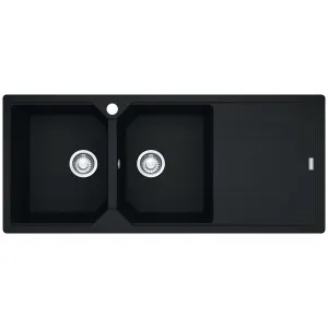 Franke Urban Double Bowl Topmount/Flush Mount Sink with Right Hand Drainer - Onyx UBG621ONRHD by Franke, a Kitchen Sinks for sale on Style Sourcebook
