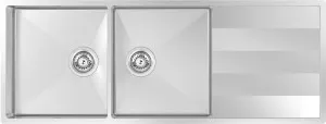 Abey Lugano Double Bowl Sink with Drainer ST340DU by Abey, a Kitchen Sinks for sale on Style Sourcebook