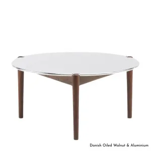 De La Espada Sidekicks Medium Coffee Table with Aluminium Top and Walnut Timber 456MW by null, a Side Table for sale on Style Sourcebook