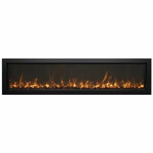 Remii 55 Inch Extra Slim Indoor Built-In Electric Fireplace with Black Steel Surround 102755-XS by null, a Heaters for sale on Style Sourcebook