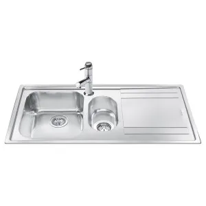 Smeg 1 and a Half Bowl Topmount Sink with Drainer 1LE102A3CB6 by Smeg, a Kitchen Sinks for sale on Style Sourcebook