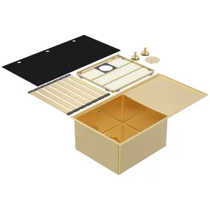 Abey Boutique Lugano Single Bowl Sink & Drainer Left - Eureka Gold STQ450SLG by Abey, a Kitchen Sinks for sale on Style Sourcebook