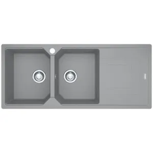 Franke Urban Double Bowl Topmount/Flush Mount Sink with Right Hand Drainer - Grey UBG621SGRHD by Franke, a Kitchen Sinks for sale on Style Sourcebook