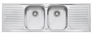 Oliveri Diaz Double Bowl Topmount Sink with Double Drainer DZ153NTH by Oliveri, a Kitchen Sinks for sale on Style Sourcebook