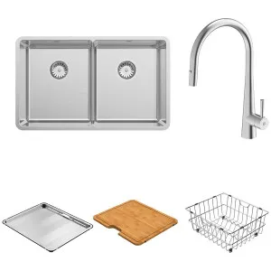 Abey Lucia Double Bowl Sink Pack LUA200TPK by Abey, a Kitchen Sinks for sale on Style Sourcebook