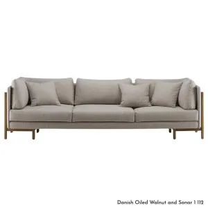 De La Espada Frame Long Sofa in Oak Timber - Upholstery Range A 766LAKA by null, a Sofas for sale on Style Sourcebook