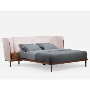 De La Espada Dubois King Bed Frame with Low Headboard and Bedside Tables - Walnut 112ZKWA by De La Espada, a Beds & Bed Frames for sale on Style Sourcebook