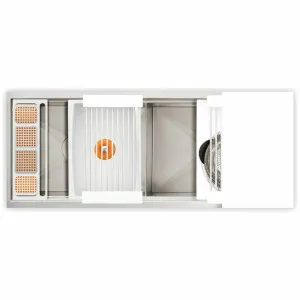 The Galley Ideal Work & Wash Station 4D White Resin IWW-4-D-WH by The Galley, a Kitchen Sinks for sale on Style Sourcebook