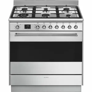 Smeg 90cm Stainless Steel Dual Fuel Freestanding Oven FSP9610X1 by Smeg, a Cooktops for sale on Style Sourcebook