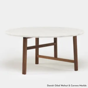 De La Espada Trio Round Coffee Table with Stone Top and Oak Timber Base 754MMK by null, a Coffee Table for sale on Style Sourcebook