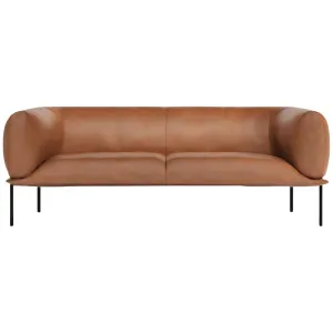 Molinari Rondo 3 Seater Sofa - Nobilis Leather Brown RDO3SFL8N04 by null, a Sofas for sale on Style Sourcebook