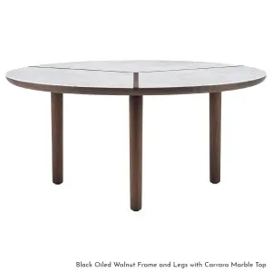 De La Espada Marlon Marble or Stone Top Round Table - Ash Frame and Legs 108RMA by De La Espada, a Dining Tables for sale on Style Sourcebook