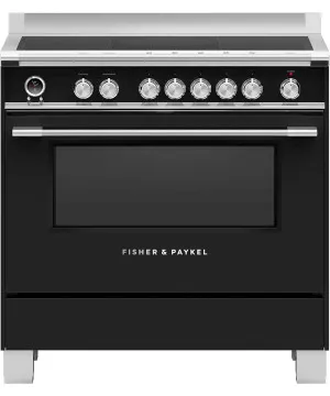 Fisher & Paykel Series 9 90cm Classic Freestanding Induction Pyrolytic Cooker Black OR90SCI6B1 by null, a Cooktops for sale on Style Sourcebook
