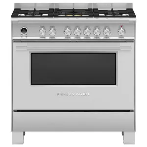 Fisher & Paykel Series 9 90cm Classic Style Freestanding Dual Fuel Pyrolytic Cooker Stainless Steel OR90SCG6X1 by null, a Cooktops for sale on Style Sourcebook