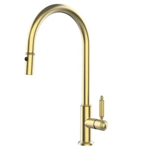 Turner Hastings Novanta Pull Out Sink Mixer Brushed Brass NV502PM-BB by null, a Kitchen Taps & Mixers for sale on Style Sourcebook