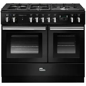 Falcon 100cm Professional FX Freestanding Dual Fuel Oven/Stove Black and Chrome PROPL100FXDFGB-CH by null, a Cooktops for sale on Style Sourcebook