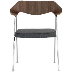 Case Furniture 675 Armchair in Walnut - Chrome Frame and Elum Dark Fabric RD301W2ELUM2CHR by null, a Chairs for sale on Style Sourcebook