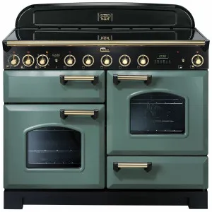 Falcon 110cm Mineral Green Induction Classic Deluxe Freestanding Oven CDL110EIMGBR by null, a Cooktops for sale on Style Sourcebook