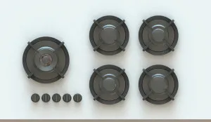 Pitt Enep 5 Burner Natural Gas Cooktop Black Brass ENEP5BTNG by null, a Cooktops for sale on Style Sourcebook