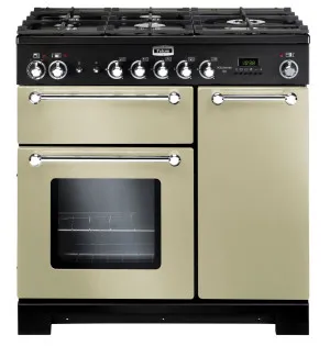 Falcon 90cm Kitchener Freestanding Dual Fuel Oven/Stove Cream and Chrome KCH90DFFCR-CH by null, a Cooktops for sale on Style Sourcebook