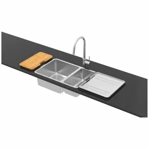 Abey 1 and 1/2 Bowl Sink with Accessories & Pull Out Mixer Tap NL180T12 by null, a Kitchen Sinks for sale on Style Sourcebook