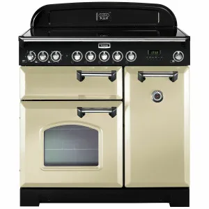 Falcon 90cm Classic Deluxe Freestanding Induction Oven/Stove Cream and Chrome CDL90EICRCH by null, a Cooktops for sale on Style Sourcebook