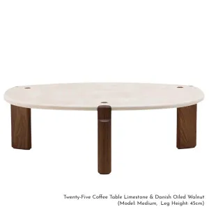 De La Espada Twenty-Five Small Coffee Table - Limestone and Danish Oiled Walnut Walnut 686SW-TFCTMARLIMDOW by null, a Coffee Table for sale on Style Sourcebook