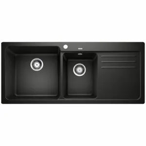 Blanco Bowl and 3/4 Inset Sink with Right Hand Drainer Black NAYA8SBK5 by null, a Kitchen Sinks for sale on Style Sourcebook