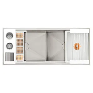 The Galley Ideal WashStation 4D Double Bowl Wash Kit White Resin IWA-4-D-WH by null, a Kitchen Sinks for sale on Style Sourcebook