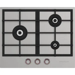 Spezialist 64cm 3 Burner Natural Gas Cooktop With SS Inset Surface S30643SSNG by null, a Cooktops for sale on Style Sourcebook