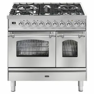 ILVE Nostalgie 90cm Freestanding Dual Fuel Oven/Stove PD09PDNE3SSC by null, a Ovens for sale on Style Sourcebook