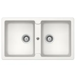 Abey Schock Typos N200 Double Bowl Sink with No Taphole - Alpina TN200W-NTH by null, a Kitchen Sinks for sale on Style Sourcebook