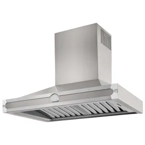 La Cornue Albertine 90cm Canopy Rangehood Brushed Stainless Steel with Brushed Nickel HS9IN21ET0 by null, a Rangehoods for sale on Style Sourcebook