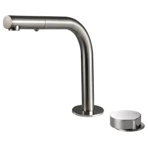 Rogerseller Eccentric Hob Sink Mixer and Outlet with Pull Out Spray - Brushed Nickel 360600405207 by null, a Kitchen Taps & Mixers for sale on Style Sourcebook