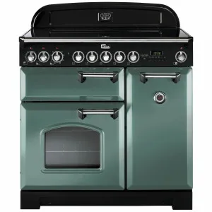 Falcon 90cm Classic Deluxe Freestanding Induction Oven/Stove Mineral Green and Chrome CDL90EIMGCH by Falcon, a Cooktops for sale on Style Sourcebook