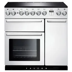 Falcon 90cm Nexus Freestanding Electric Oven/Stove White and Chrome NEX90EIWH-CH by Falcon, a Cooktops for sale on Style Sourcebook