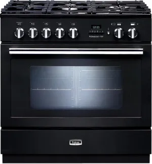 Falcon 90cm Professional FXP Freestanding Dual Fuel Pyrolytic Oven/Stove Black and Chrome PROP90FXPDFGBCH by null, a Cooktops for sale on Style Sourcebook