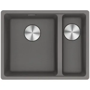 Franke Maris 340/150mm 1 and 1/2 Bowl Right Flushmount Sink with Extension Drainer Stone Grey MRG260SBRSG-FPC by null, a Kitchen Sinks for sale on Style Sourcebook