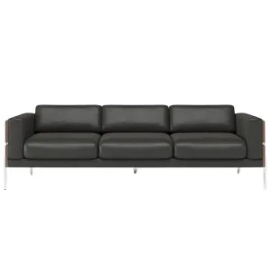 Case Furniture Forum 3 Seater Sofa - Walnut and Black Leather 102003 by null, a Sofas for sale on Style Sourcebook
