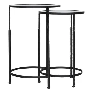 Mackenzie Nest of Tables in Iron / Mirror Black by OZ Design, a Side Table for sale on Style Sourcebook