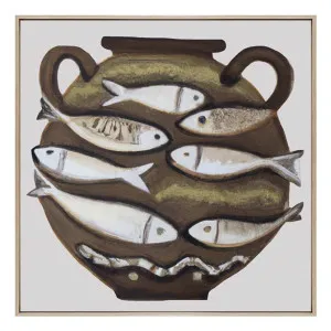 Rustica Fishpot Box Framed Canvas in 102 x 102cm by OZ Design, a Painted Canvases for sale on Style Sourcebook