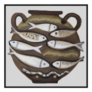 Rustica Fishpot Box Framed Canvas in 102 x 102cm by OZ Design, a Painted Canvases for sale on Style Sourcebook