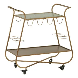 Gracie Bar Cart 62x80cm in Gold by OZ Design, a Sideboards, Buffets & Trolleys for sale on Style Sourcebook
