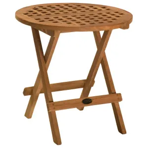 Round 50cm Folding Teak Picnic Table, Natural by Schots Home Emporium, a Tables for sale on Style Sourcebook